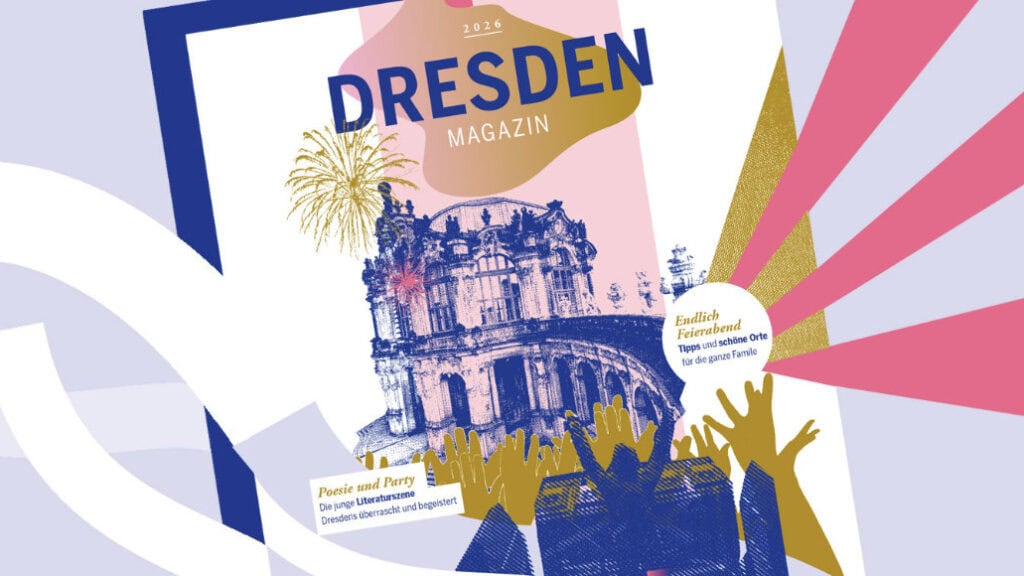 Cover vom Dresden Magazin 2026 mit Illustrationen