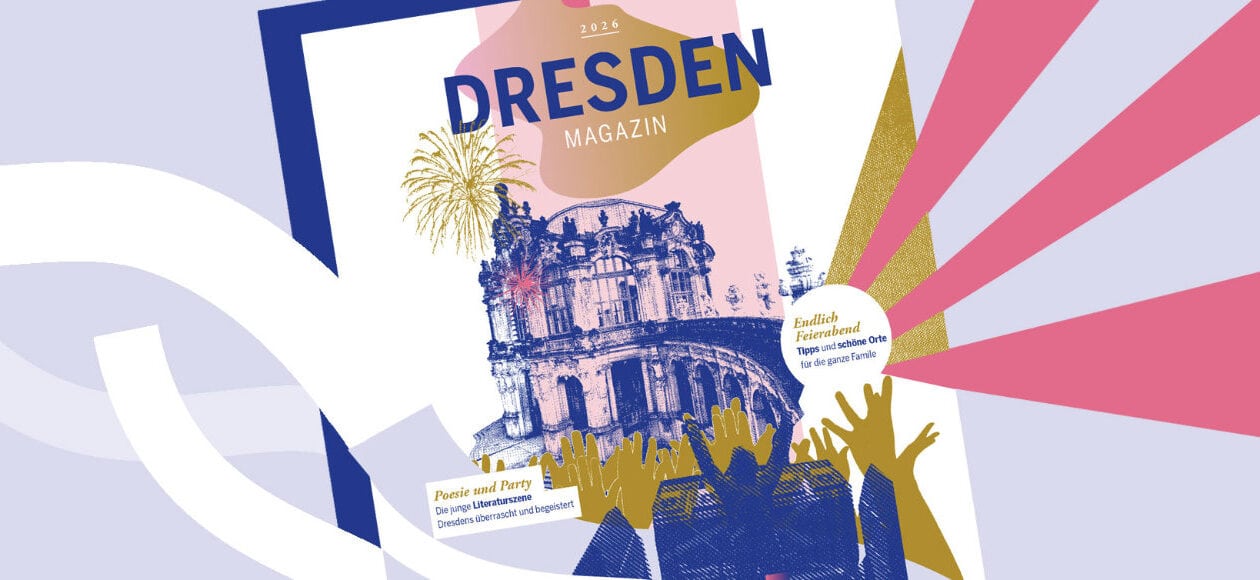 Cover vom Dresden Magazin 2026 mit Illustrationen