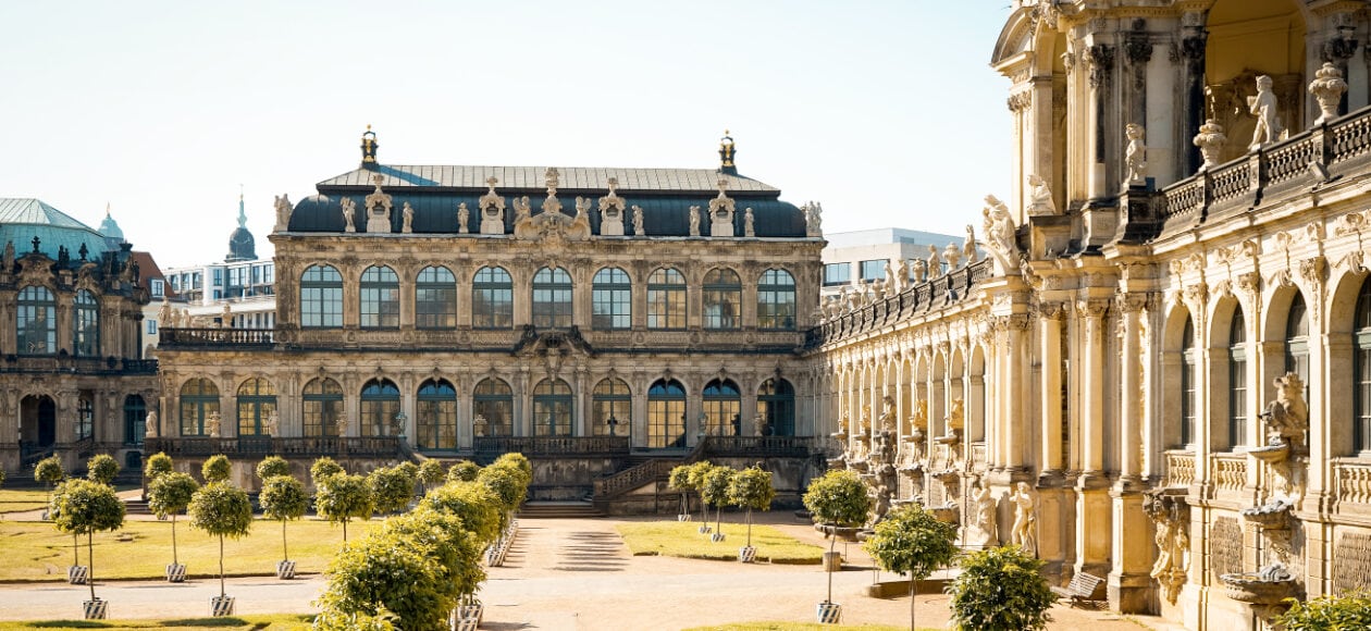Blick vom Innehof des Zwingers in Dresden.