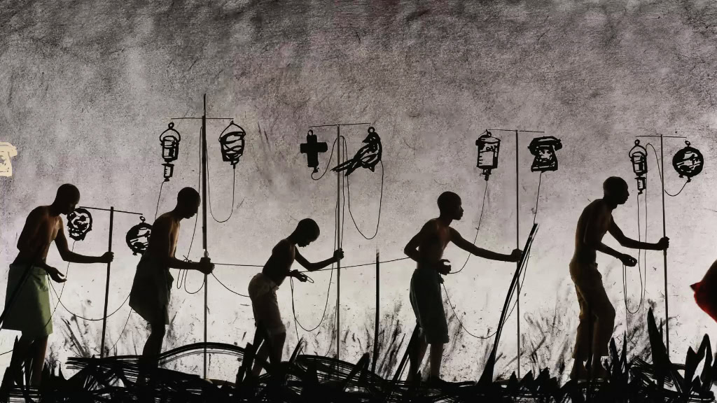 Ausschnitt aus „More Sweetly Play the Dance“ (2015) von William Kentridge