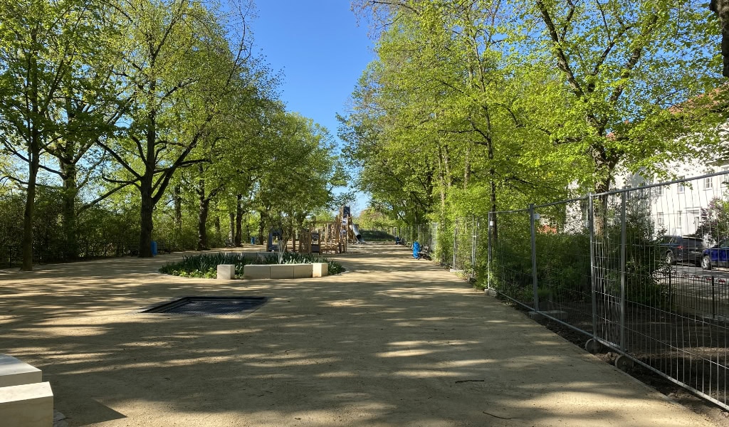 Der Toeplerpark in Dresden-Tolkewitz - kurz vor der Neueröffnung.